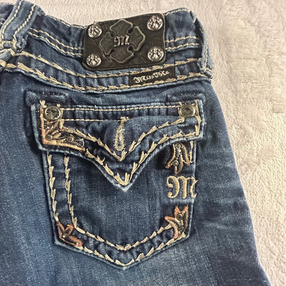 Miss Me Jeans Womens Size 14 Skinny Embellished Dark Wash Denim JK560252 - Picture 7 of 10